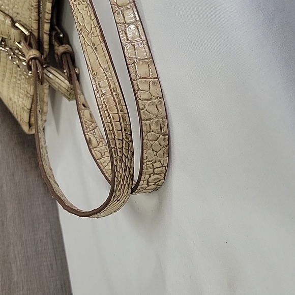 Large Brahmin Tan Croc Embossed Tote Shoulder Bag - Picture 7 of 14